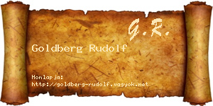 Goldberg Rudolf névjegykártya